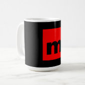 Schwarz-Rot-Monogramm-Anfangsbuchstaben Moderner S Kaffeetasse (Vorderseite Links)