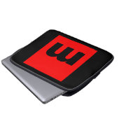 Schwarz-Rot-Monogramm-Anfangsbuchstaben Moderner S Laptopschutzhülle (Vorne Knopf)
