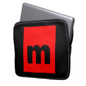 Schwarz-Rot-Monogramm-Anfangsbuchstaben Moderner S Laptopschutzhülle (Vorderseite Links)