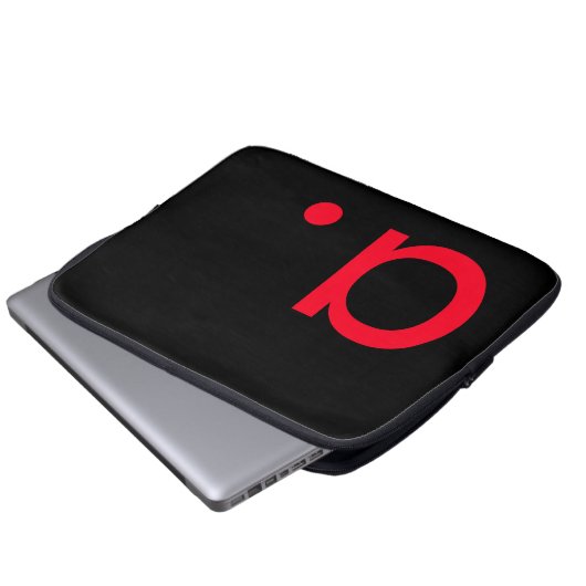 Schwarz-Rot-Monogramm-Anfangsbuchstaben Moderner S Laptopschutzhülle (Vorne Knopf)