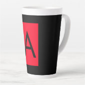 Schwarz-Rot-Monogramm-Anfangsbuchstaben Moderner S Milchtasse (Rechte Ecke)