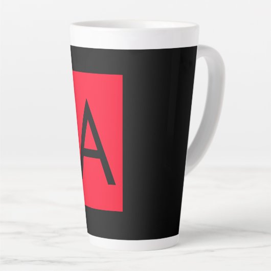 Schwarz-Rot-Monogramm-Anfangsbuchstaben Moderner S Milchtasse (Rechte Ecke)