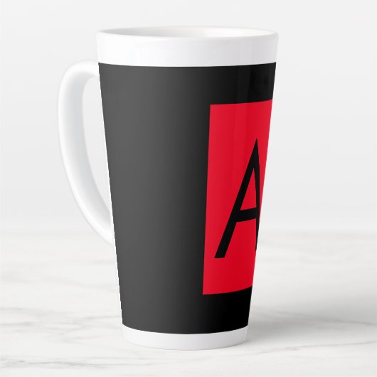 Schwarz-Rot-Monogramm-Anfangsbuchstaben Moderner S Milchtasse (Linke Ecke)