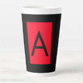 Schwarz-Rot-Monogramm-Anfangsbuchstaben Moderner S Milchtasse (Vorderseite)