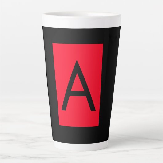 Schwarz-Rot-Monogramm-Anfangsbuchstaben Moderner S Milchtasse (Vorderseite)