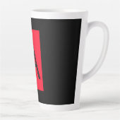 Schwarz-Rot-Monogramm-Anfangsbuchstaben Moderner S Milchtasse (Rechts)