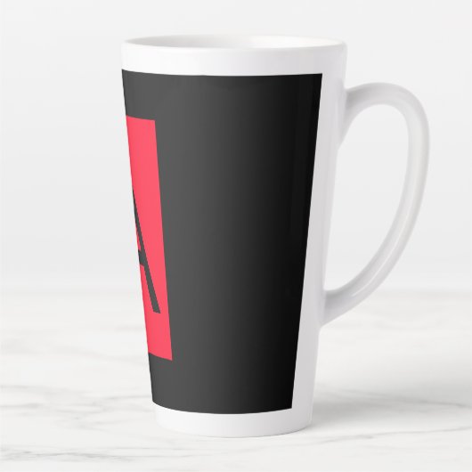 Schwarz-Rot-Monogramm-Anfangsbuchstaben Moderner S Milchtasse (Rechts)
