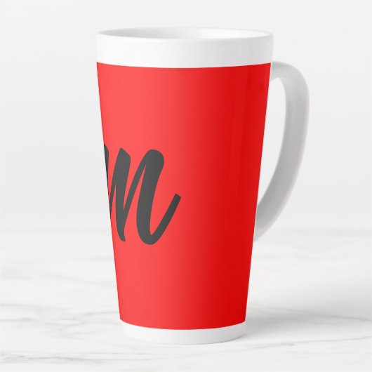 Schwarz-Rot-Monogramm-Anfangsbuchstaben Moderner S Milchtasse (Rechte Ecke)