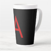 Schwarz-Rot-Monogramm-Anfangsbuchstaben Moderner S Milchtasse (Rechte Ecke)