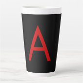 Schwarz-Rot-Monogramm-Anfangsbuchstaben Moderner S Milchtasse (Vorderseite)