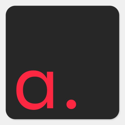 Schwarz-Rot-Monogramm-Anfangsbuchstaben Moderner S Quadratischer Aufkleber (Vorderseite)