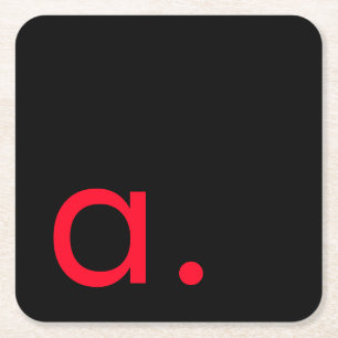 Schwarz-Rot-Monogramm-Anfangsbuchstaben Moderner S Rechteckiger Pappuntersetzer