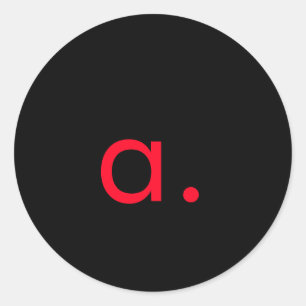 Schwarz-Rot-Monogramm-Anfangsbuchstaben Moderner S Runder Aufkleber