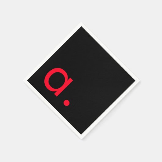 Schwarz-Rot-Monogramm-Anfangsbuchstaben Moderner S Serviette (Ecke)