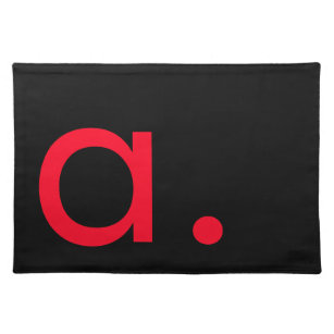 Schwarz-Rot-Monogramm-Anfangsbuchstaben Moderner S Stofftischset