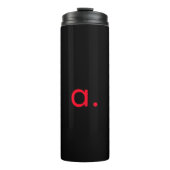 Schwarz-Rot-Monogramm-Anfangsbuchstaben Moderner S Thermosbecher (Vorderseite)