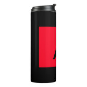 Schwarz-Rot-Monogramm-Anfangsbuchstaben Moderner S Thermosbecher (Nach links gedreht)