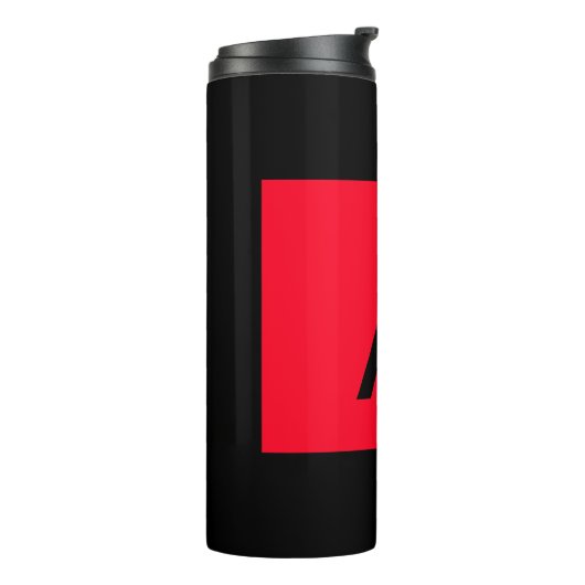 Schwarz-Rot-Monogramm-Anfangsbuchstaben Moderner S Thermosbecher (Nach links gedreht)