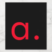 Schwarz-Rot-Monogramm-Anfangsbuchstaben Moderner S Weinetikett (Einzelnes Label)