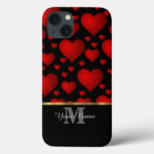 Schwarz-Rot-Monogramm-Liebe Case-Mate iPhone Hülle