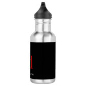 Schwarz-rot-Monogramm-Name modern minimalistisch Edelstahlflasche (Rechts)