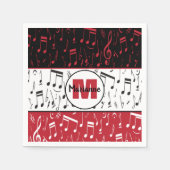 Schwarz-Rot-Musiknoten Serviette (Vorderseite)