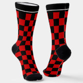 Schwarz-Rot-Muster-Crew-Socken Socken (Gewinkelt)