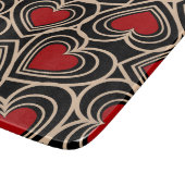 Schwarz/Rot Niedlich Einfaches Herzmuster Schneidebrett (Ecke)