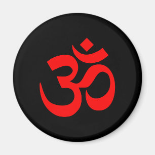 Schwarz-Rot-Om-Symbol Magnet