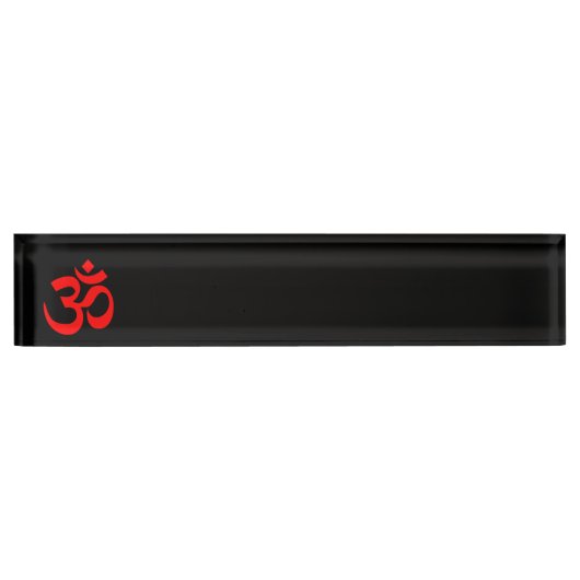 Schwarz-Rot-Om-Symbol Namensplakette (Vorderseite)