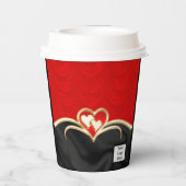 Schwarz-Rot-Papier-Cups Pappbecher (Rückseite)