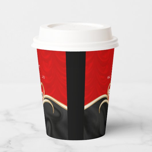 Schwarz/Rot Pappbecher (Links)