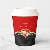 Schwarz/Rot Pappbecher (Rückseite)
