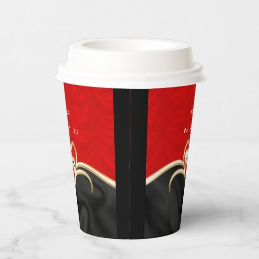Schwarz/Rot Pappbecher (Rechts)
