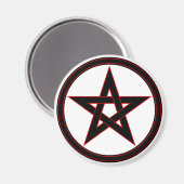 Schwarz-Rot-Pentagramm Magnet (Vorderseite/Rückseite)