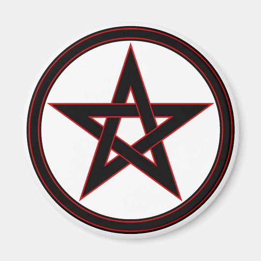 Schwarz-Rot-Pentagramm Magnet (Vorne)