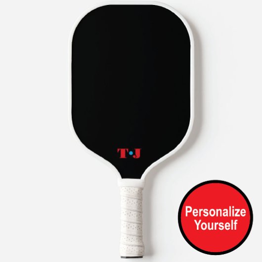 Schwarz-Rot-Personalisiert Mit Monogramm Pickleball Schläger