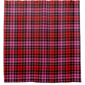 Schwarz Rot Pink Karo Tartan Design Duschvorhang (Vorderseite)