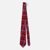 Schwarz Rot Pink Karo Tartan Design Krawatte (Vorderseite)