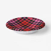 Schwarz Rot Pink Karo Tartan Design Pappteller (Gewinkelt)