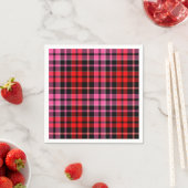 Schwarz Rot Pink Karo Tartan Design  Serviette (Beispiel)