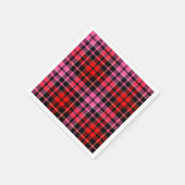 Schwarz Rot Pink Karo Tartan Design  Serviette (Ecke)