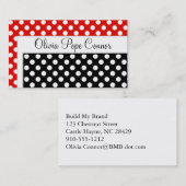 Schwarz/Rot-Polka Dot Berufliche Visitenkarte (Vorne/Hinten)