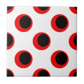 Schwarz-Rot-Polka-Dot-Muster Fliese (Vorderseite)