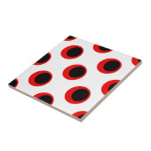 Schwarz-Rot-Polka-Dot-Muster Fliese (Seite)