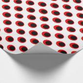 Schwarz-Rot-Polka-Dot-Muster Geschenkpapier (Ecke)