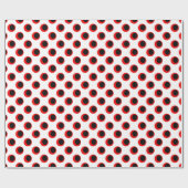 Schwarz-Rot-Polka-Dot-Muster Geschenkpapier (Flach)