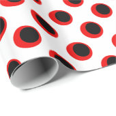 Schwarz-Rot-Polka-Dot-Muster Geschenkpapier (Rolleneckpunkt)