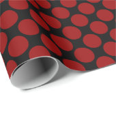 Schwarz-Rot-Polka-Dot-Muster Geschenkpapier (Rolleneckpunkt)