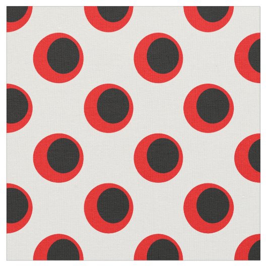 Schwarz-Rot-Polka-Dot-Muster Stoff (Nahaufnahme)